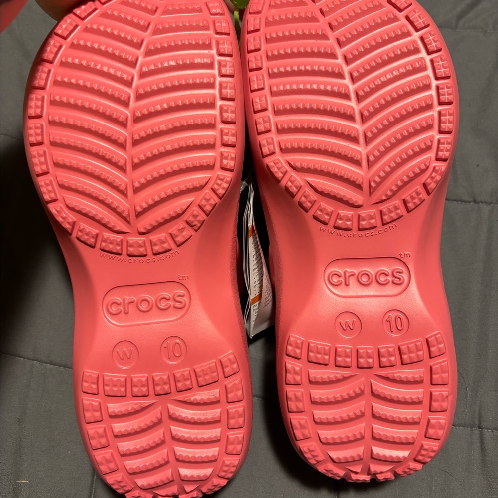 CROCS Women’s Hot Blush Classic Platform Clog Shoe Size 10 - Picture 6 of 8